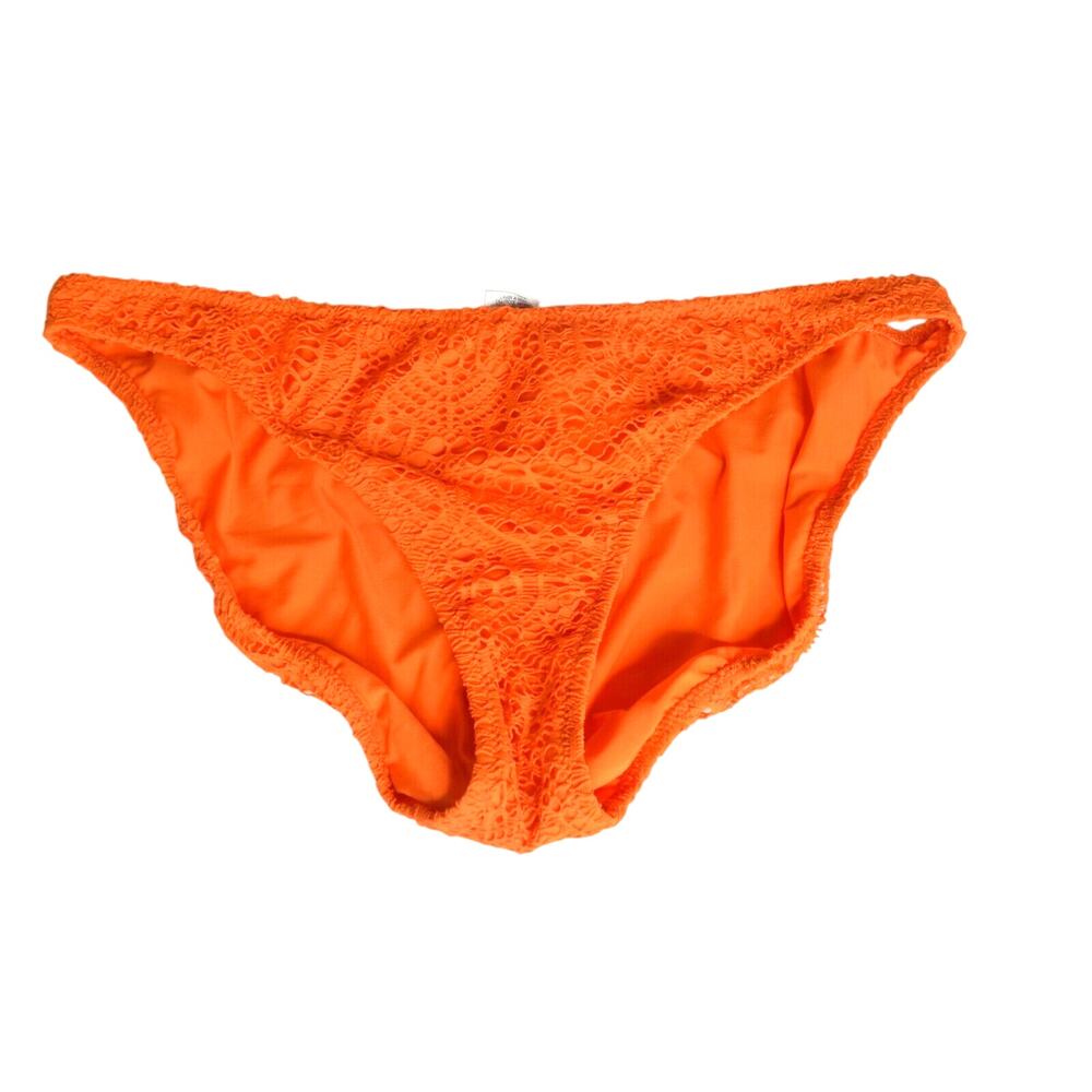 RALPH LAUREN Women's Orange Crochet Lace Bikini Bottoms